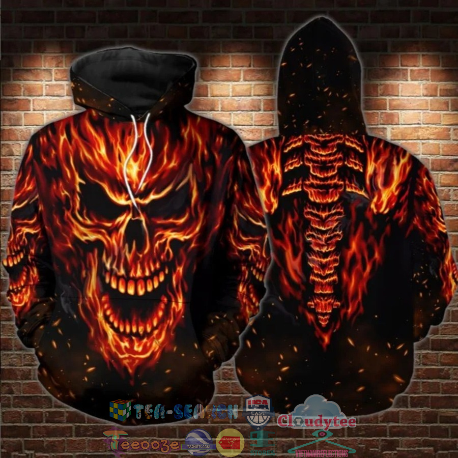 Skull Inferno 3D Hoodie Skull Inferno 3D Hoodie