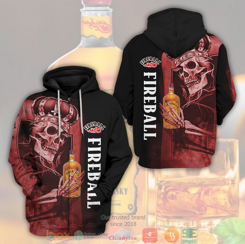 Skull King Fireball Cinnamon Whisky 3D Shirt Skull King Fireball Cinnamon Whisky 3D Shirt