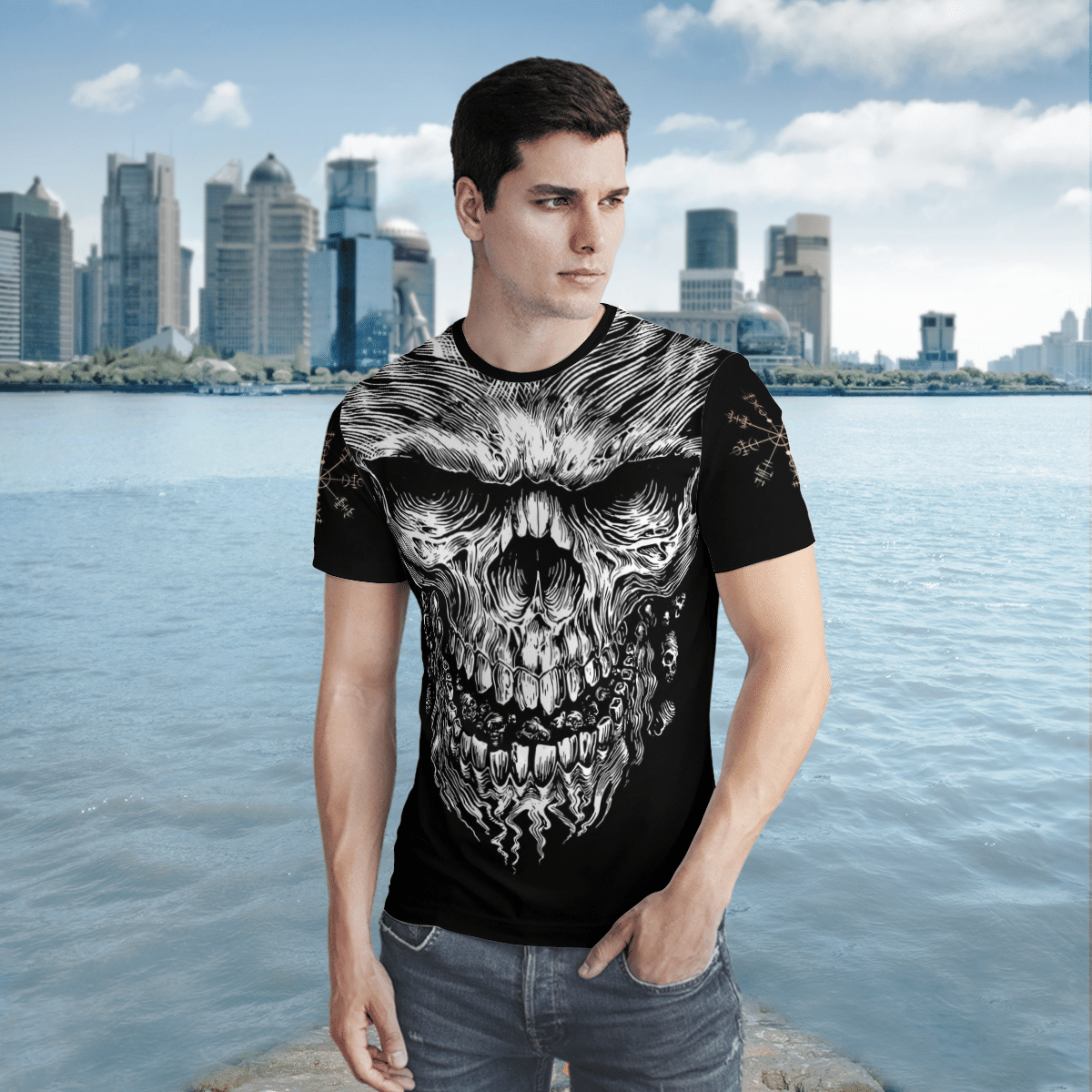 Skull Vegvisir 3D Shirt Skull Vegvisir 3D Shirt