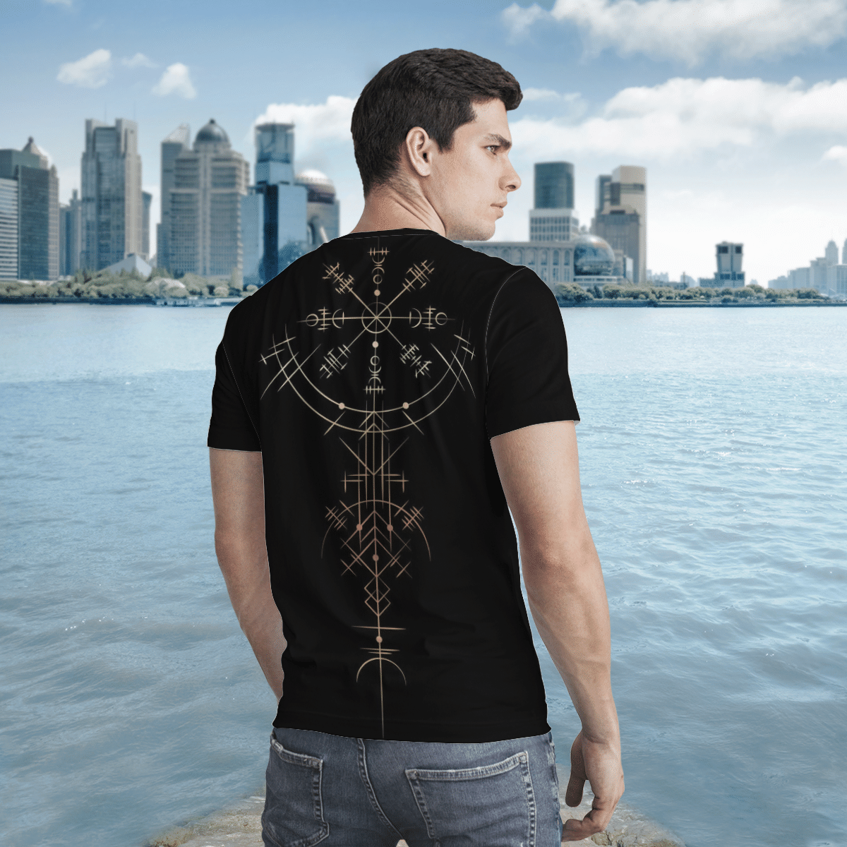 Skull Viking Vegvisir Black 3D Shirt Skull Viking Vegvisir Black 3D Shirt