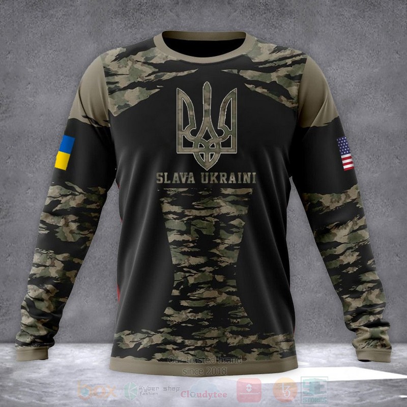 Slava Ukraini American Ukrainian Flag Trident Ukraine 3D Hoodie Slava Ukraini American Ukrainian Flag Trident Ukraine 3D Hoodie