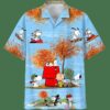 Snoopy And Charlie Brown Autumn Time Blue 3D Shirt