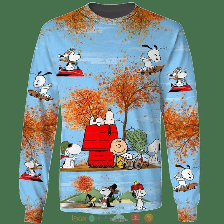 Snoopy-And-Charlie-Brown-Autumn-Time-Blue-3D-Shirt-Hoodie-3