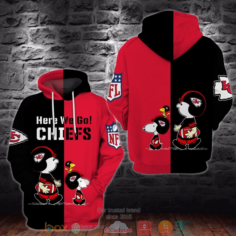 Snoopy Charlie Brown Kansas City Chiefs Nfl Here We Go 3D Hoodie Snoopy Charlie Brown Kansas City Chiefs Nfl Here We Go 3D Hoodie