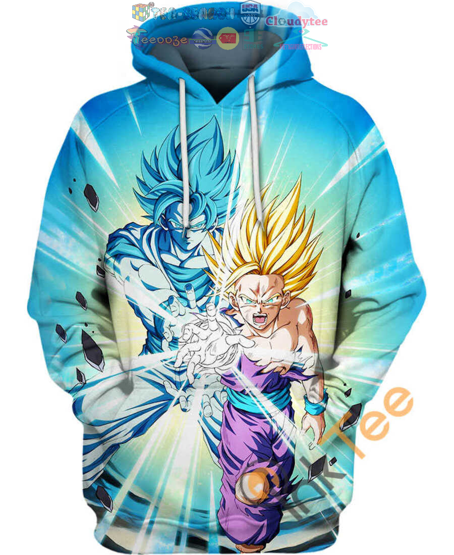 Son Goku And Son Gohan Kamehameha Dragon Ball Hoodie 3D Son Goku And Son Gohan Kamehameha Dragon Ball Hoodie 3D