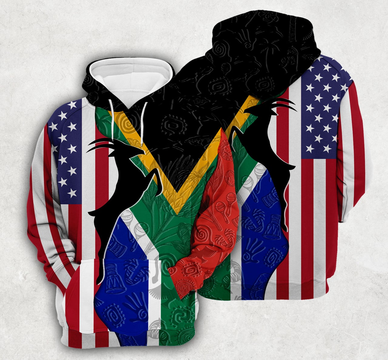 South Africa Flag And Symbols Dual Citizen Hoodie South Africa Flag And Symbols Dual Citizen Hoodie