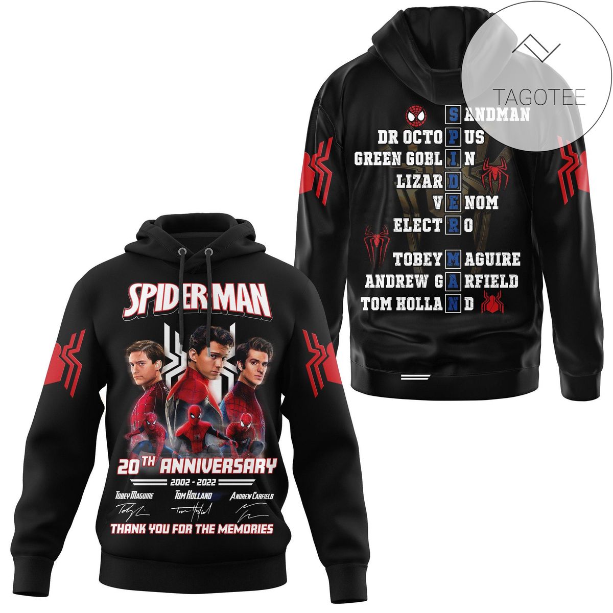 Spiderman 20Th Anniversary 2002 – 2022 Thank You For The Memories Hoodie Spiderman 20Th Anniversary 2002 – 2022 Thank You For The Memories Hoodie