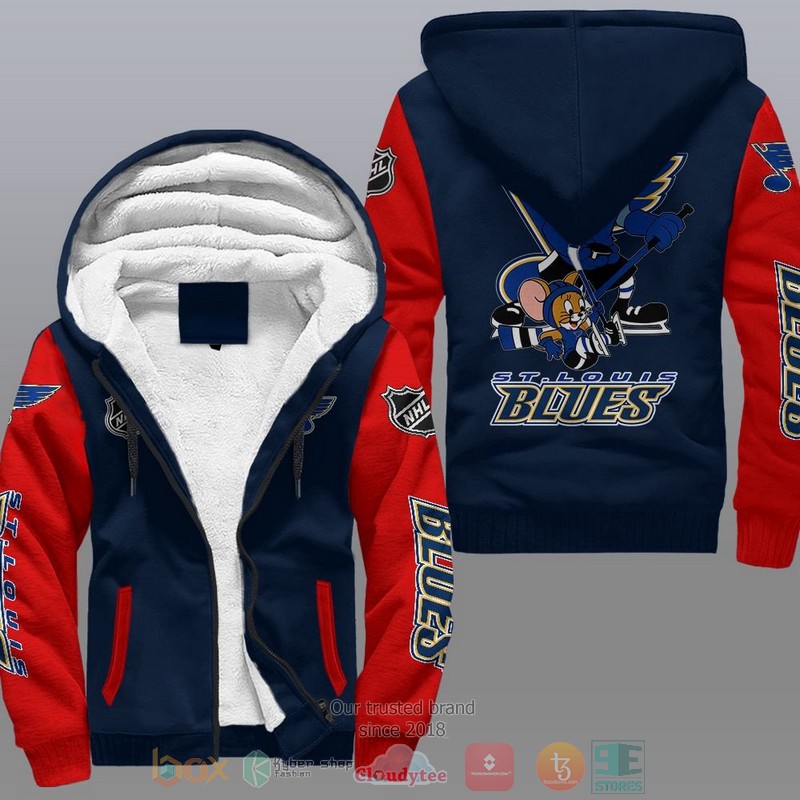 St Louis Blues Nhl Tom And Jerry Fleece Hoodie St Louis Blues Nhl Tom And Jerry Fleece Hoodie