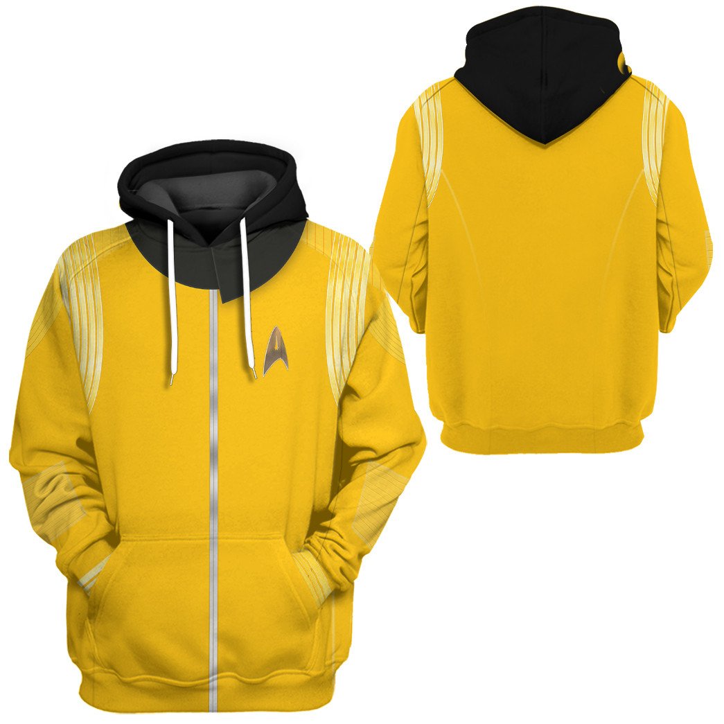 Star Trek Discovery Captain Christopher Pike Yellow 3D Hoodie Star Trek Discovery Captain Christopher Pike Yellow 3D Hoodie