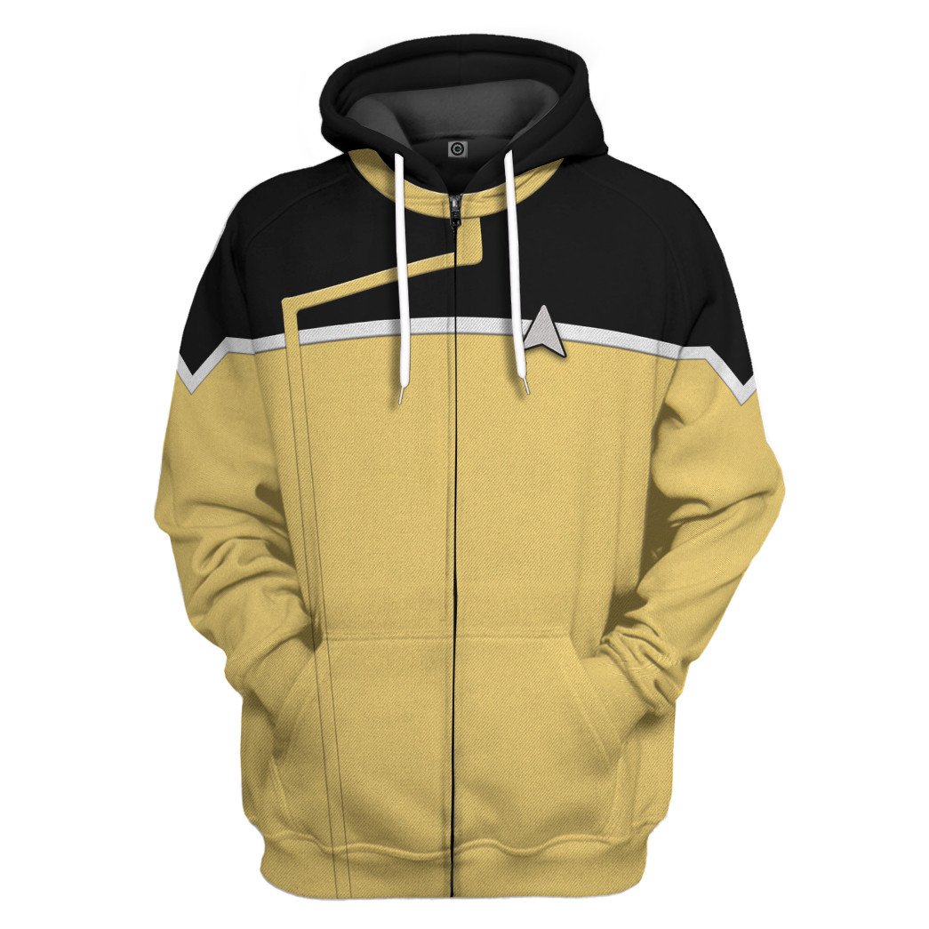 Star Trek Lower Decks Yellow 3D Hoodie Star Trek Lower Decks Yellow 3D Hoodie