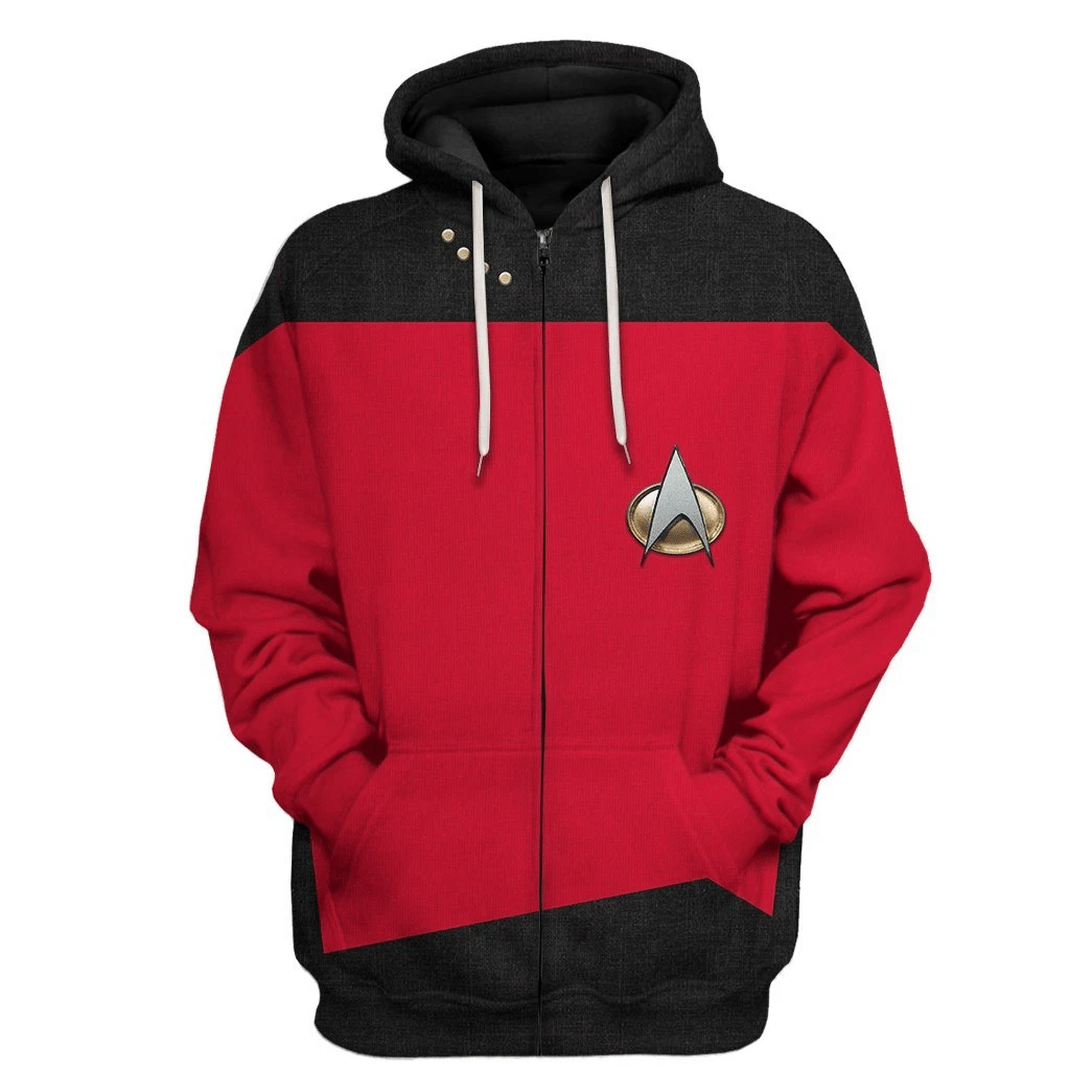 Star Trek The Next Generation 1987 1994 Red 3D Hoodie Star Trek The Next Generation 1987 1994 Red 3D Hoodie
