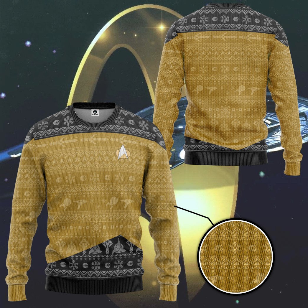 Star Trek The Next Generation 1987 Yellow 3D Shirt Star Trek The Next Generation 1987 Yellow 3D Shirt