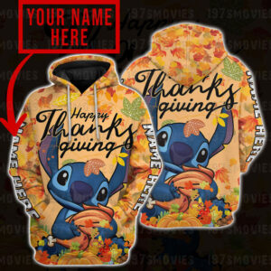 Stitch Happy Thanksgiving Personalized 3D Hoodie