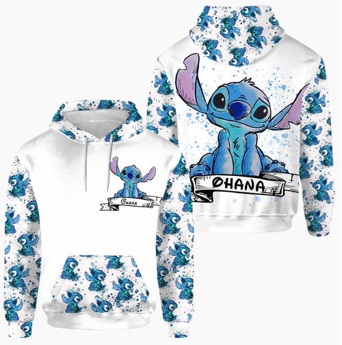 Stitch Ohana Means Family Custom Name 3D Hoodie Stitch Ohana Means Family Custom Name 3D Hoodie