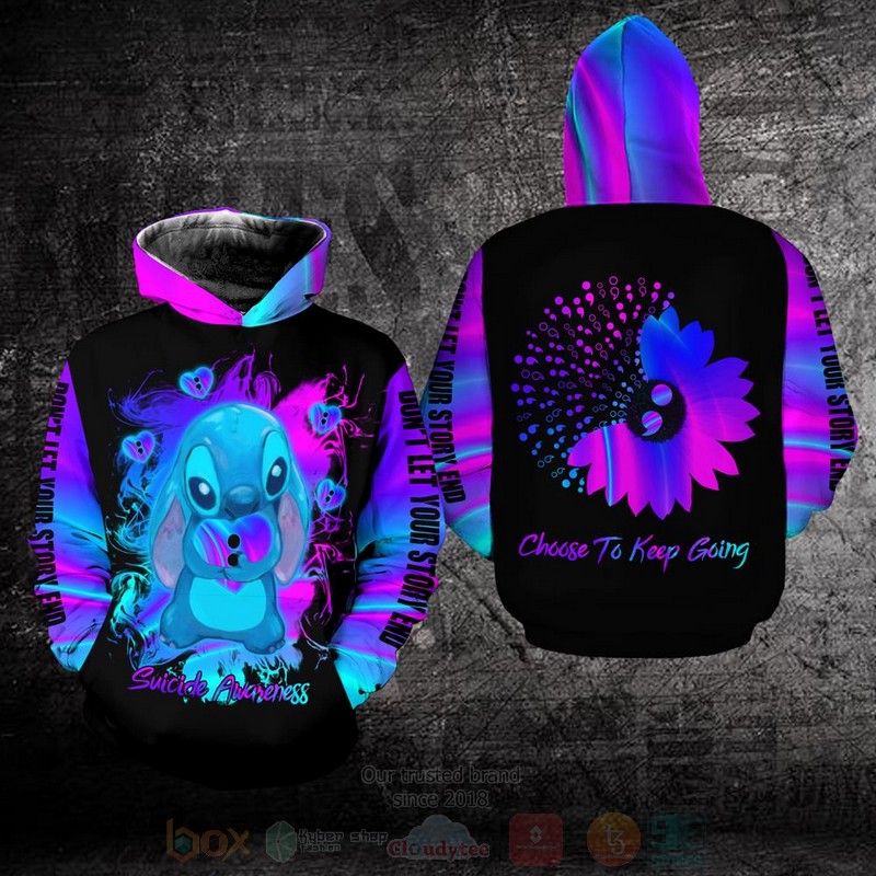 Stitch Suicide Awareness 3D Hoodie Stitch Suicide Awareness 3D Hoodie