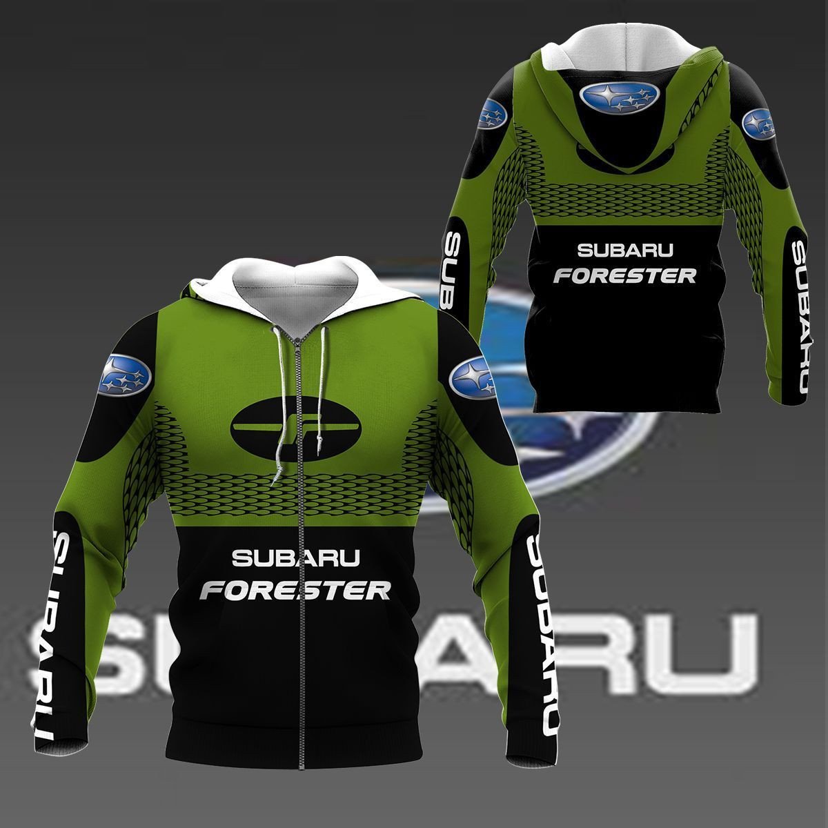Subaru Forester Moss Green 3D Hoodie Subaru Forester Moss Green 3D Hoodie