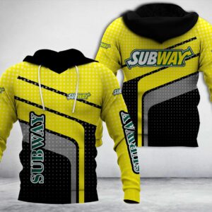 Subway Polka Dot Pattern Yellow Black 3D Hoodie
