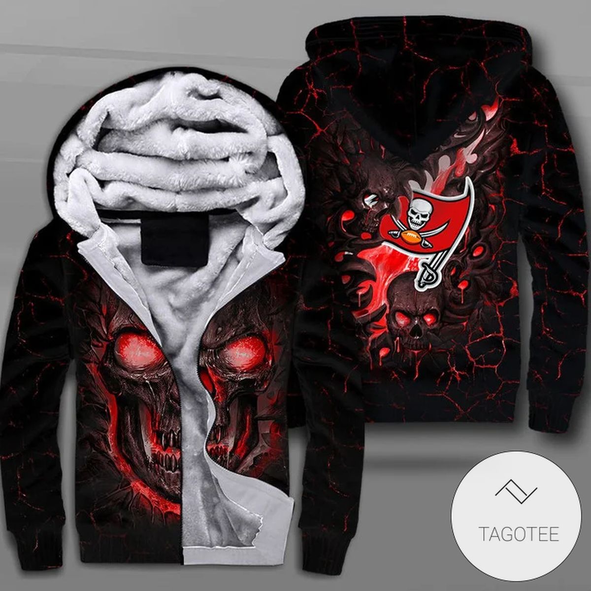 Tampa Bay Buccaneers Lava Skull Zipper Fleece Hoodie Tampa Bay Buccaneers Lava Skull Zipper Fleece Hoodie