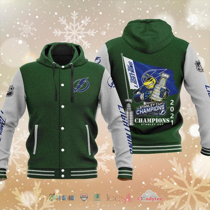 Tampa Bay Lightning Stanley Cup Champions 2021 Baseball Hoodie Jacket Tampa Bay Lightning Stanley Cup Champions 2021 Baseball Hoodie Jacket