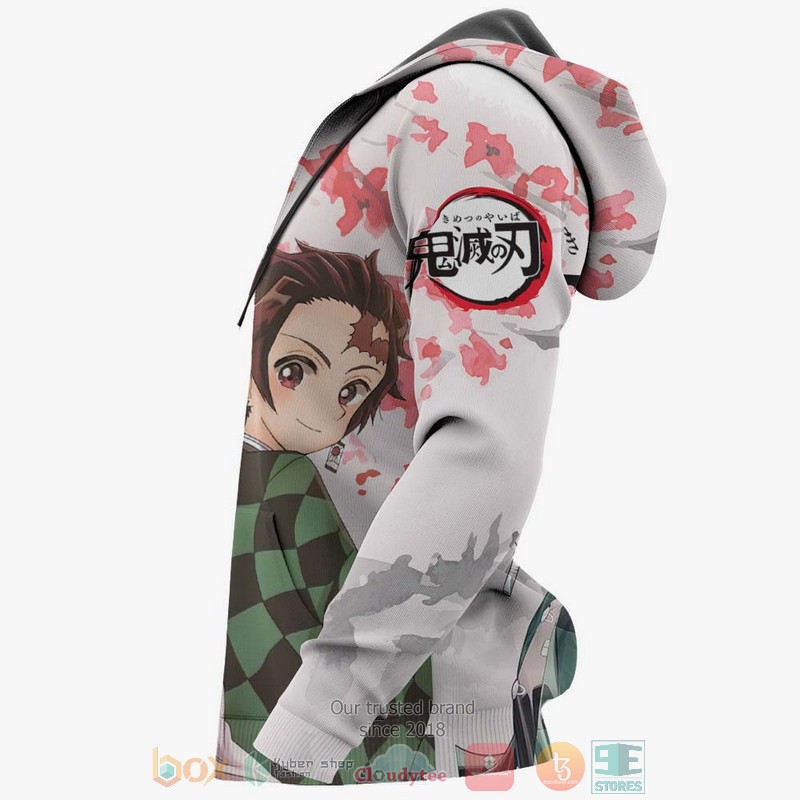 Tanjiro And Kanao Kimetsu Anime White 3D Hoodie Tanjiro And Kanao Kimetsu Anime White 3D Hoodie