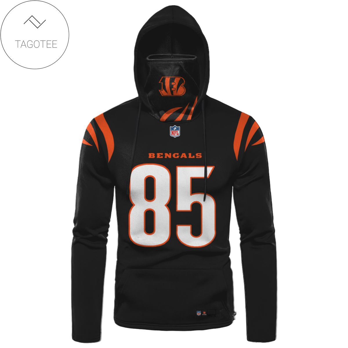 Tee Higgins No 85 Cincinnati Bengals Mask Hoodie Tee Higgins No 85 Cincinnati Bengals Mask Hoodie