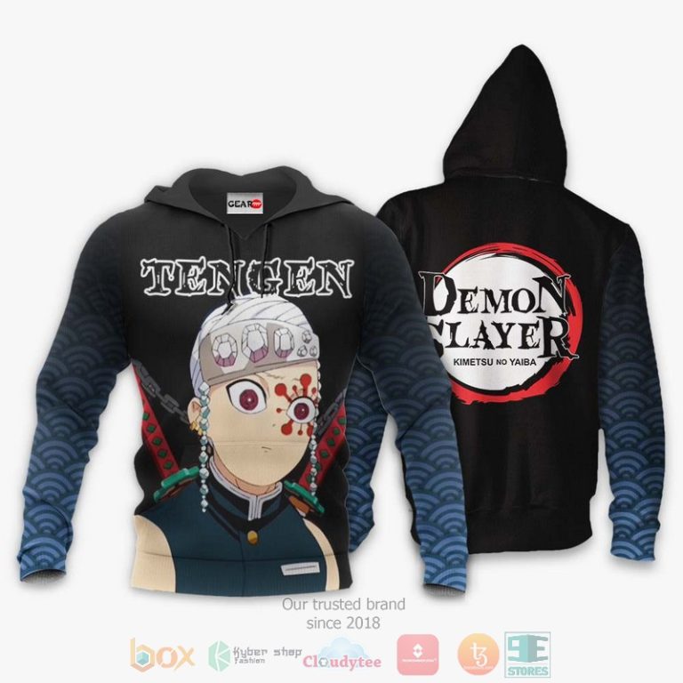 Tengen-Uzui-Funny-Face-Kimetsu-Anime-3D-Hoodie-Bomber-Jacket-3