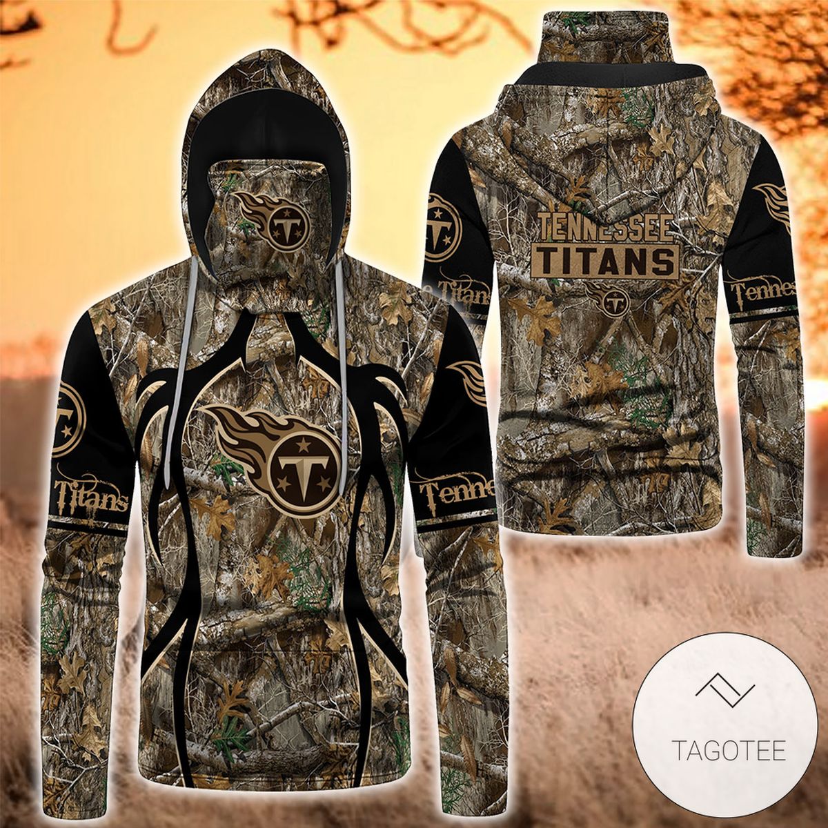 Tennessee Titans Camouflage Pattern Mask Gaiter Hoodie Tennessee Titans Camouflage Pattern Mask Gaiter Hoodie