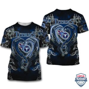 Tennessee Titans Dragon Nfl 3D Hoodie T-Shirt