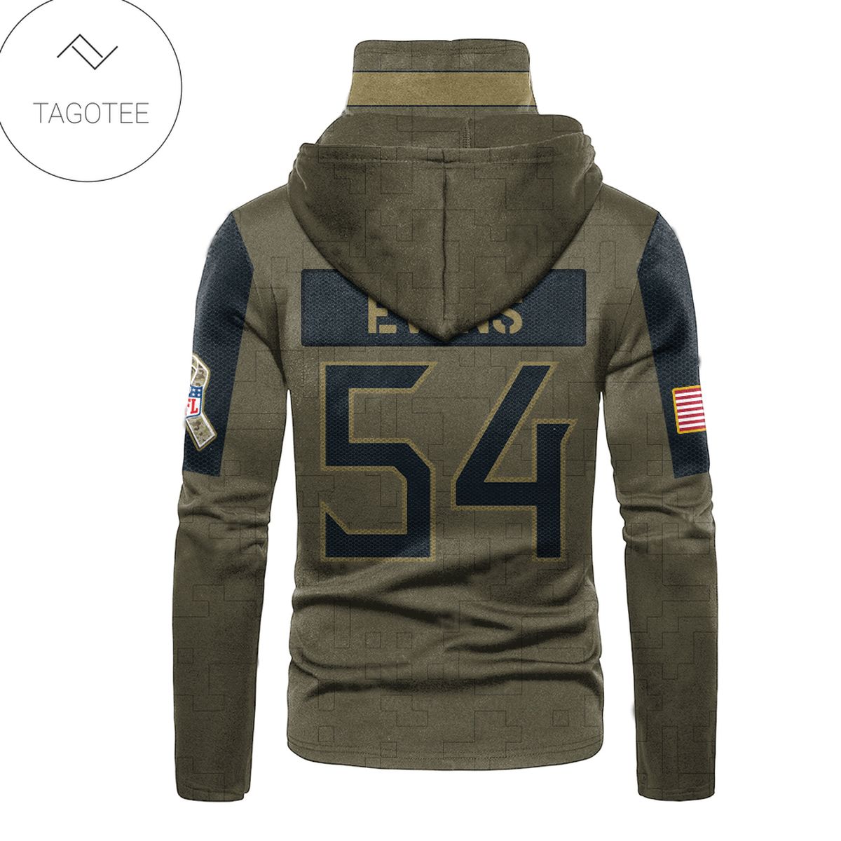 Tennessee Titans Number 54 Rashaan Evans Mask Hoodie Tennessee Titans Number 54 Rashaan Evans Mask Hoodie