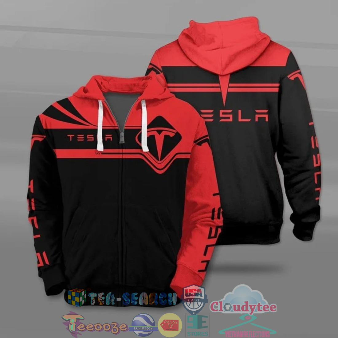 Tesla All Over Printed T-Shirt Hoodie Tesla All Over Printed T-Shirt Hoodie