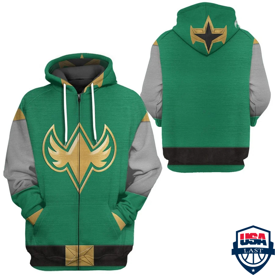 The Green Samurai Rangers Ninja Storm 3D Hoodie Apparel The Green Samurai Rangers Ninja Storm 3D Hoodie Apparel