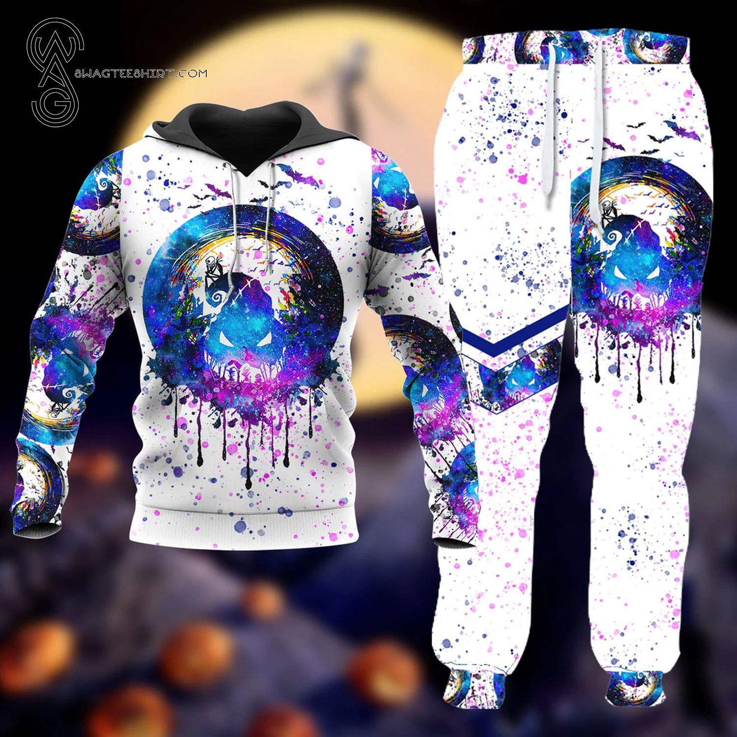 The Nightmare Before Christmas Colorful Full Print Combo Hoodie And Sweatpants The Nightmare Before Christmas Colorful Full Print Combo Hoodie And Sweatpants