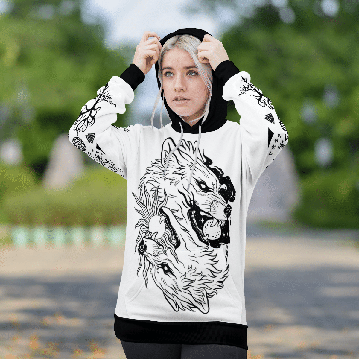 The Sons Of Fenrir Hati And Skoll White 3D Shirt The Sons Of Fenrir Hati And Skoll White 3D Shirt