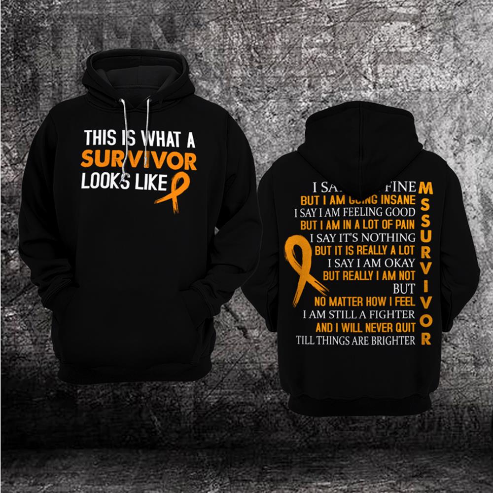 This Is What A Survivor Looks Like Multiple Sclerosis Awareness 3D Hoodie – Limited Edition This Is What A Survivor Looks Like Multiple Sclerosis Awareness 3D Hoodie – Limited Edition