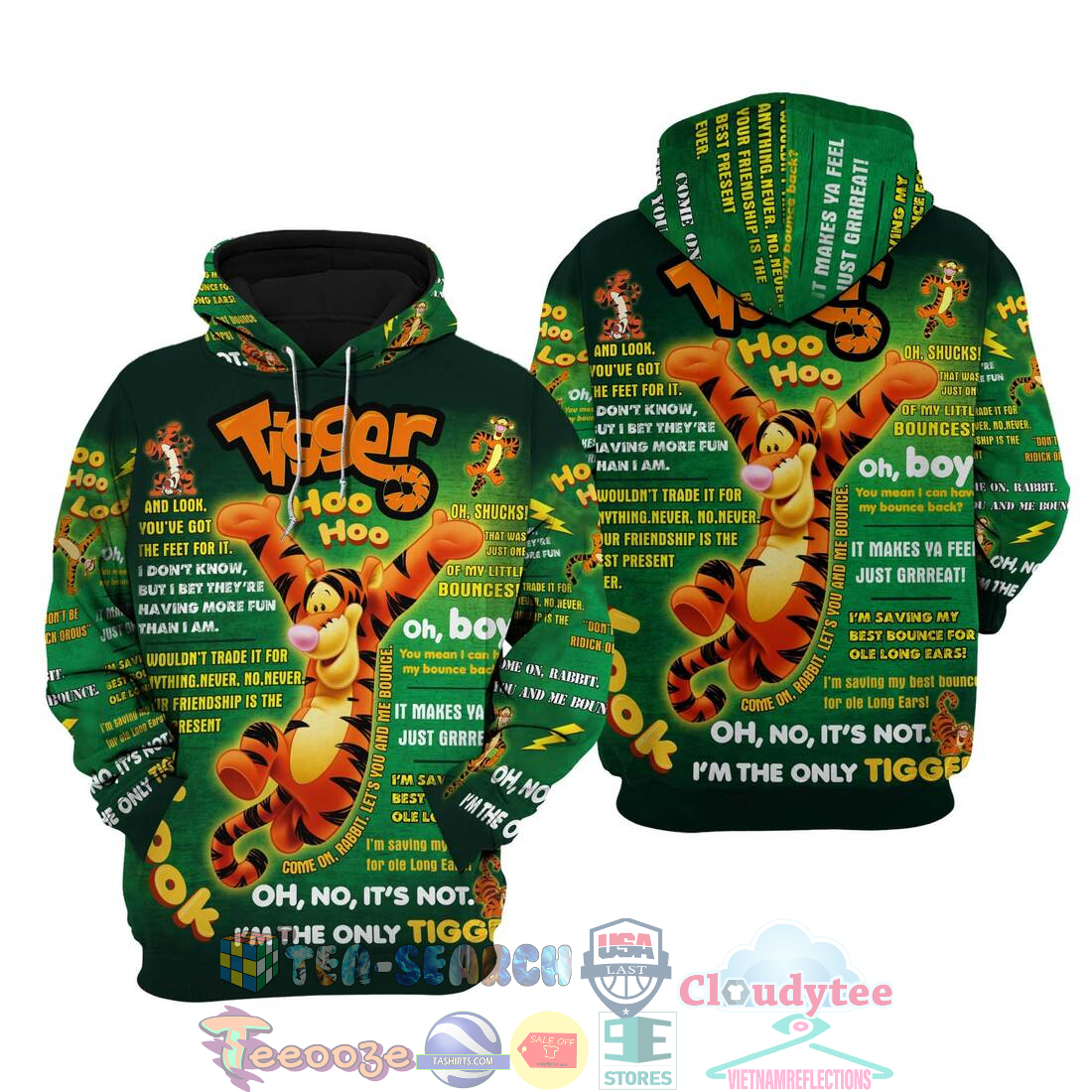 Tigger Punk Words Pattern Disney Quotes Hoodie 3D Tigger Punk Words Pattern Disney Quotes Hoodie 3D