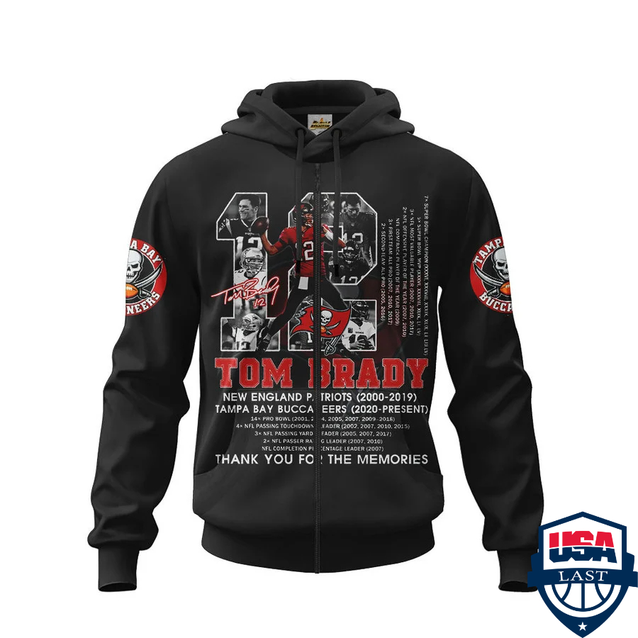 Tom Brady 12 Tampa Bay Buccaneers Thank You For The Memories 3D Hoodie Apparel Tom Brady 12 Tampa Bay Buccaneers Thank You For The Memories 3D Hoodie Apparel