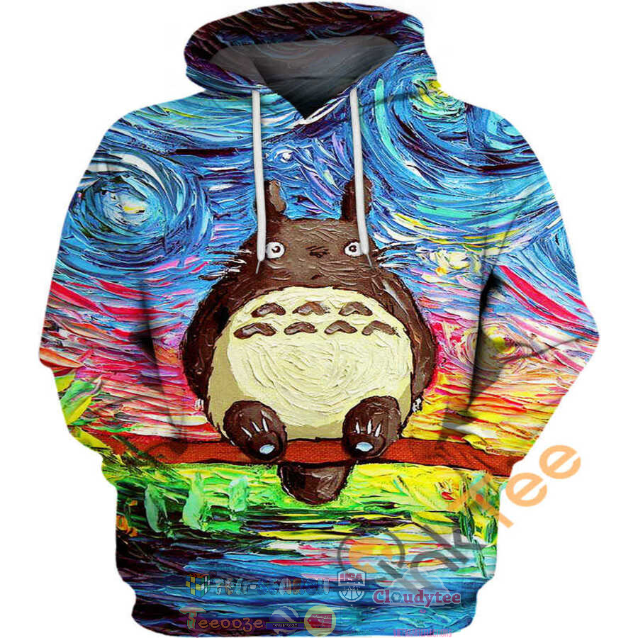 Totoro Van Gogh Starry Night Hoodie 3D Totoro Van Gogh Starry Night Hoodie 3D