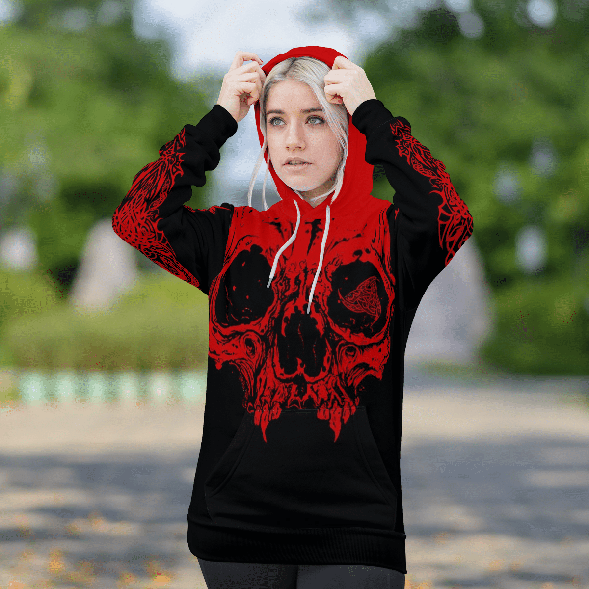 Triple Horn Of Odin Skull Red Black 3D Shirt Triple Horn Of Odin Skull Red Black 3D Shirt