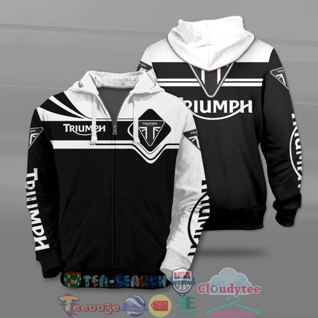 Triumph Motorcycles All Over Printed T-Shirt Hoodie Triumph Motorcycles All Over Printed T-Shirt Hoodie