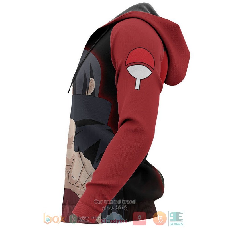 Uchiha Itachi Sharingan Eyes Anime 3D Red Hoodie Uchiha Itachi Sharingan Eyes Anime 3D Red Hoodie