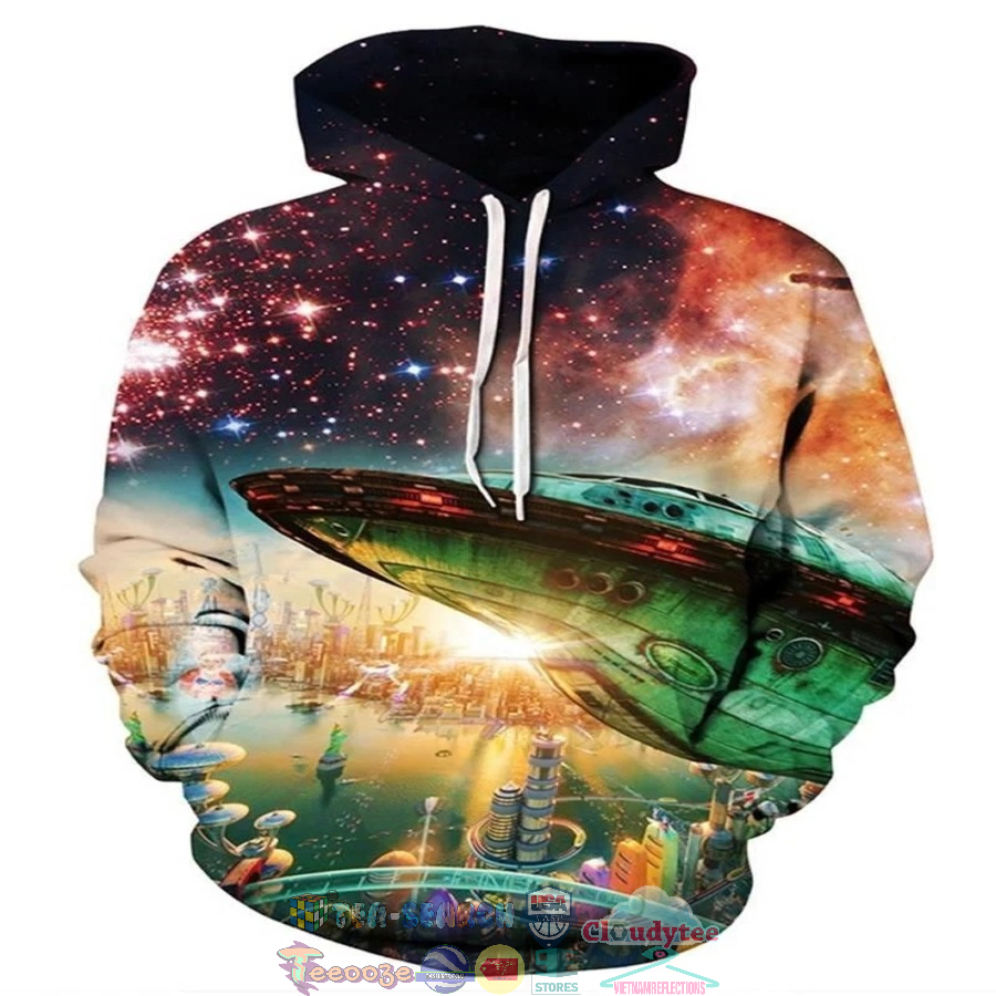 Ufo Above The City 3D Hoodie Ufo Above The City 3D Hoodie