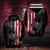 United States Flag Tampa Bay Buccaneers Nfl Black 3D Hoodie