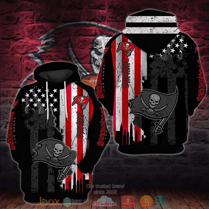 United States Flag Tampa Bay Buccaneers Nfl Black 3D Hoodie United States Flag Tampa Bay Buccaneers Nfl Black 3D Hoodie