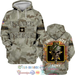 Us Army Veteran Skull 3D Hoodie