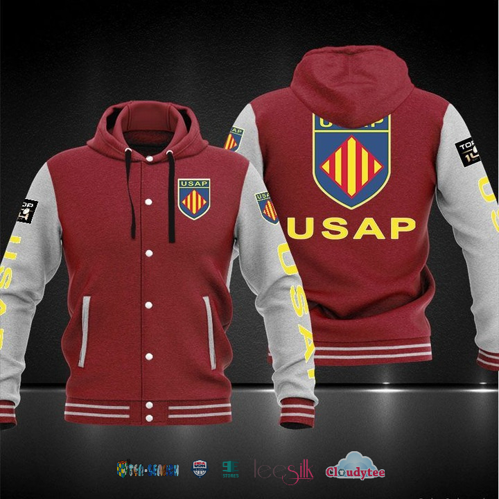Usa Perpignan Baseball Hoodie Jacket Usa Perpignan Baseball Hoodie Jacket