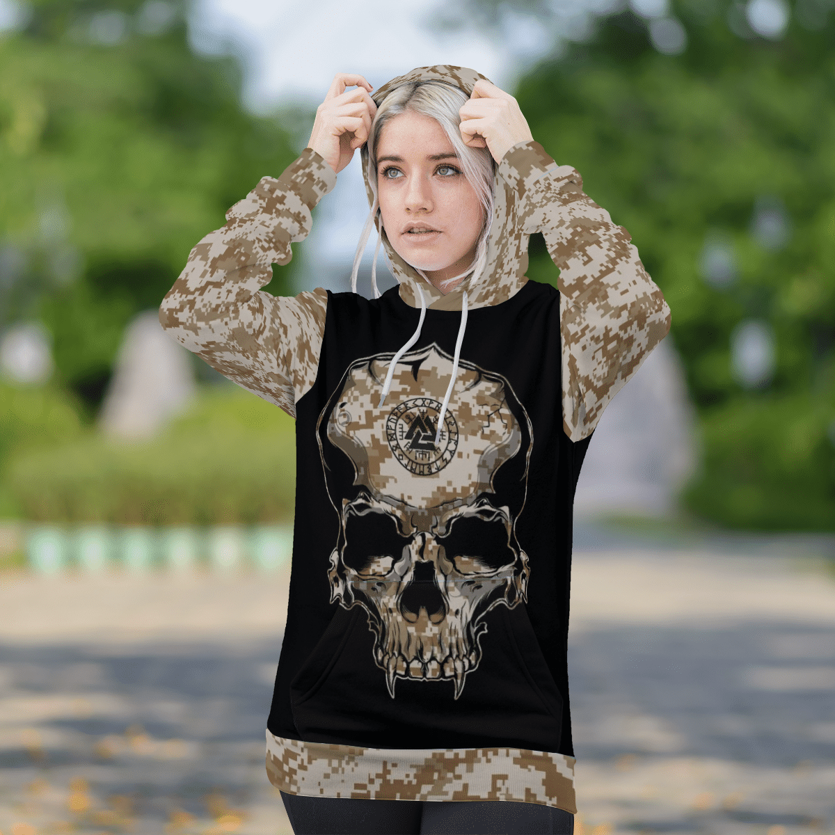 Valknut Skull Yellow Camo 3D Shirt Valknut Skull Yellow Camo 3D Shirt