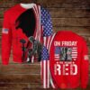 Veteran American Flag On Friday We Were Red 3D Shirt