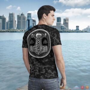 Viking Fenrir Wolf And Hammer 3D Shirt