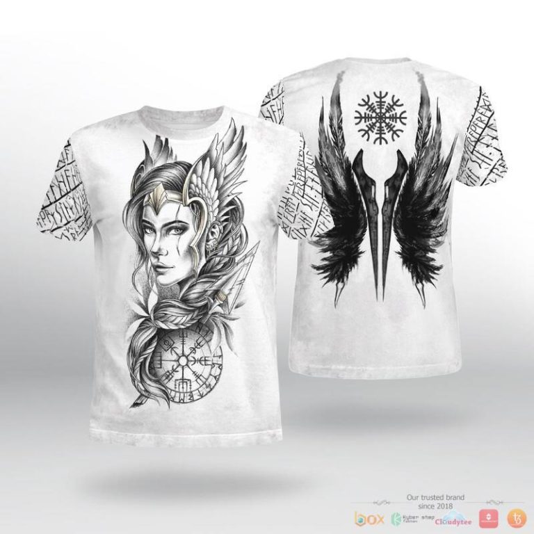 Viking-Goddess-Freya-Vegvisir-3D-Shirt-Hoodie-2
