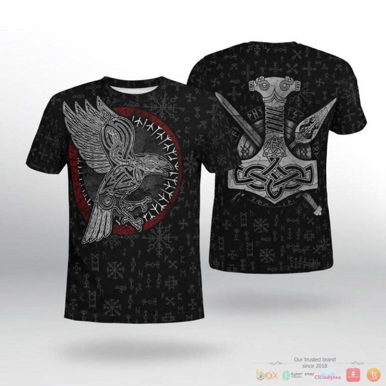 Viking-Raven-Hammer-Spear-Odin-3D-Shirt-Hoodie-2